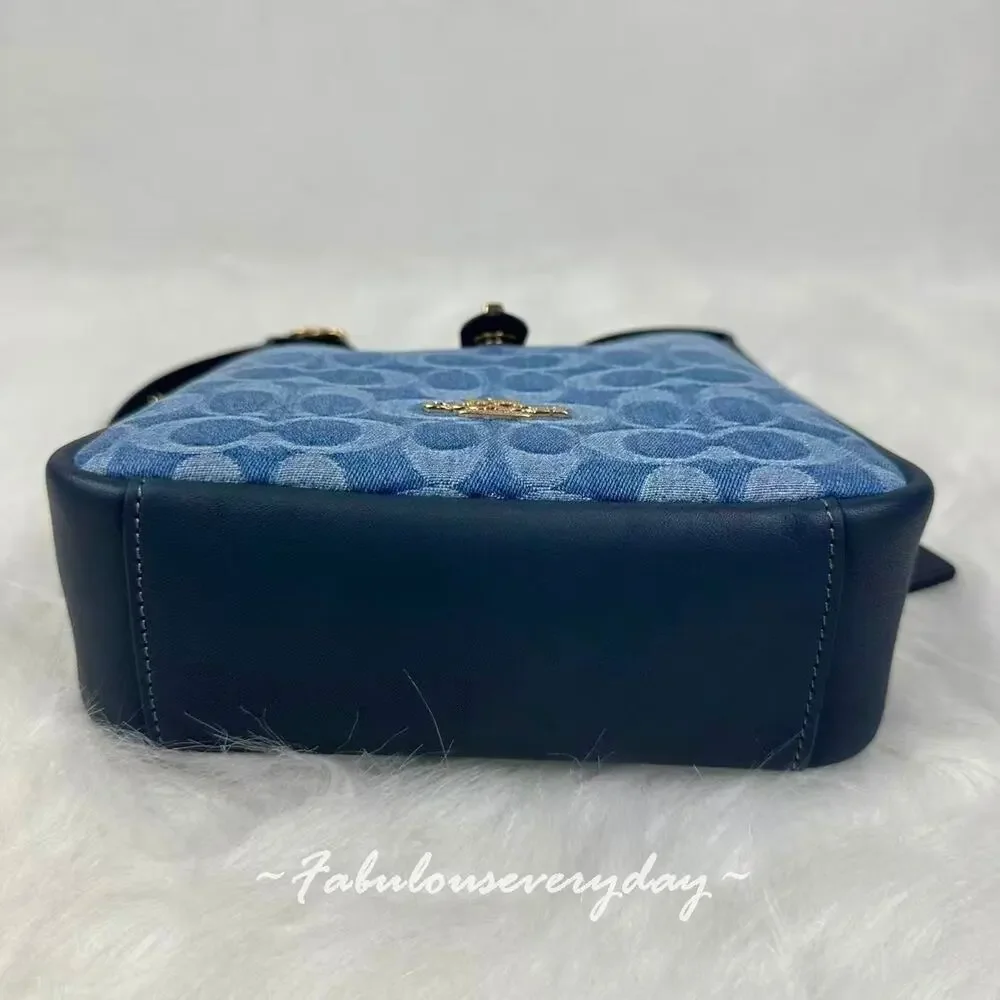 Coach Hadley Mini Crossbody Bag In Signature Denim/Gold/Indigo CCZ44 NWT